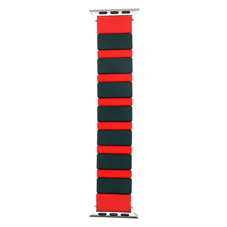 矽膠拼接錶帶，適用於Apple Watch Series，7 41mm / 6&SE&5&4 40mm / 3&2&1 38mm，7 45mm / 6&SE&5&4 44mm / 3&2&1 42mm