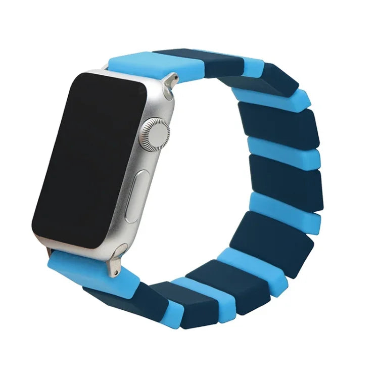 矽膠拼接錶帶，適用於Apple Watch Series，7 41mm / 6&SE&5&4 40mm / 3&2&1 38mm，7 45mm / 6&SE&5&4 44mm / 3&2&1 42mm