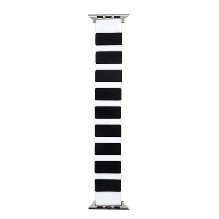 矽膠拼接錶帶，適用於Apple Watch Series，7 41mm / 6&SE&5&4 40mm / 3&2&1 38mm，7 45mm / 6&SE&5&4 44mm / 3&2&1 42mm