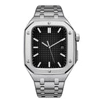 一體成型橡木金屬錶帶 + 錶殼，適用於Apple Watch Series，適用於Apple Watch Series 6&SE&5&4 44mm
