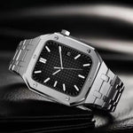 一體成型橡木金屬錶帶 + 錶殼，適用於Apple Watch Series，適用於Apple Watch Series 6&SE&5&4 44mm