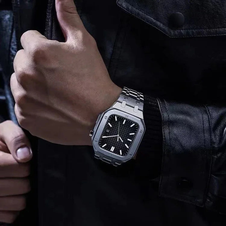 一體成型橡木金屬錶帶 + 錶殼，適用於Apple Watch Series，適用於Apple Watch Series 6&SE&5&4 44mm