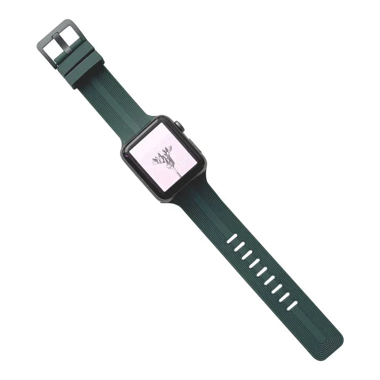 線條矽膠錶帶，適用於Apple Watch Series，7 41mm / 6&SE&5&4 40mm / 3&2&1 38mm，7 45mm / 6&SE&5&4 44mm / 3&2&1 42mm