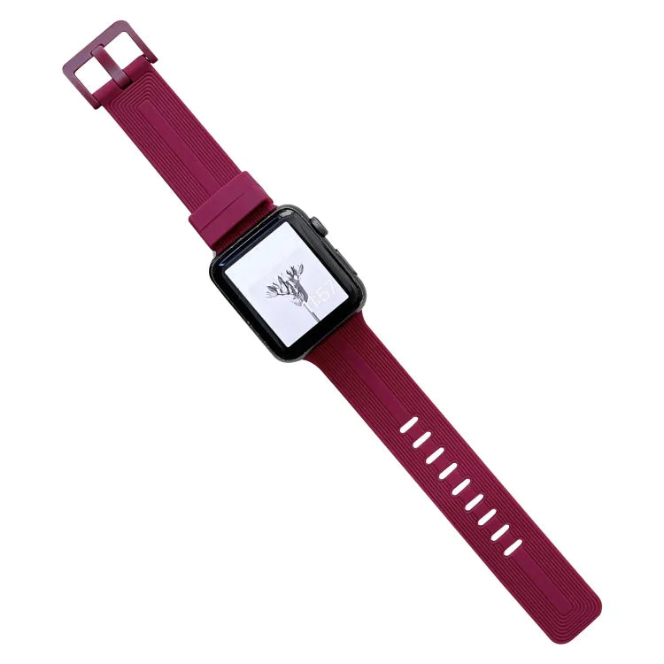 線條矽膠錶帶，適用於Apple Watch Series，7 41mm / 6&SE&5&4 40mm / 3&2&1 38mm，7 45mm / 6&SE&5&4 44mm / 3&2&1 42mm