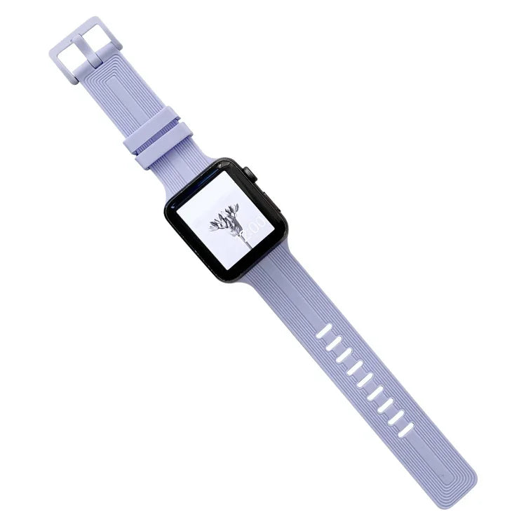 線條矽膠錶帶，適用於Apple Watch Series，7 41mm / 6&SE&5&4 40mm / 3&2&1 38mm，7 45mm / 6&SE&5&4 44mm / 3&2&1 42mm