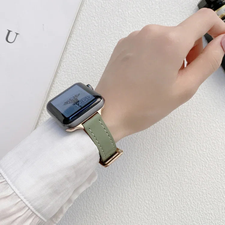 素面皮革錶帶，適用於Apple Watch Series，7 41mm / 6&SE&5&4 40mm / 3&2&1 38mm，7 45mm / 6&SE&5&4 44mm / 3&2&1 42mm