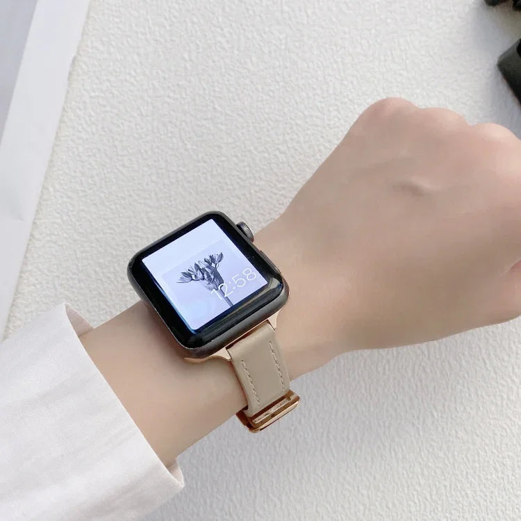 素面皮革錶帶，適用於Apple Watch Series，7 41mm / 6&SE&5&4 40mm / 3&2&1 38mm，7 45mm / 6&SE&5&4 44mm / 3&2&1 42mm