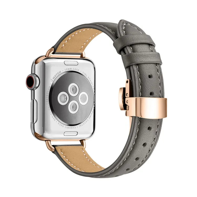 修身蝴蝶扣錶帶，適用於Apple Watch Series，7 41mm / 6&SE&5&4 40mm / 3&2&1 38mm
