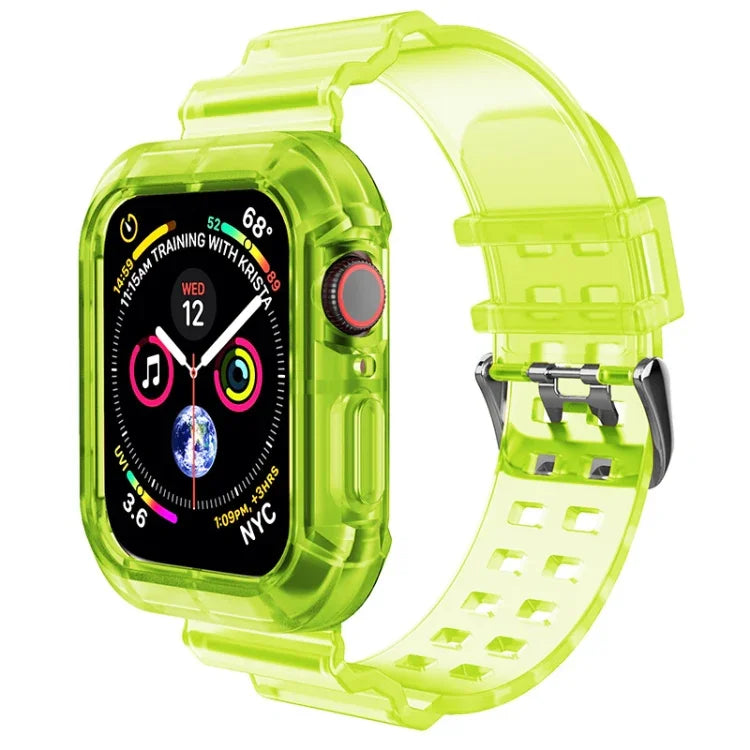 透明錶帶，適用於Apple Watch Series 8&7 45mm / SE 2&6&SE&5&4 44mm / 3&2&1 42mm（透明棕色），7 41mm / 6&SE&5&4 40mm / 3&2&1 38mm，7 45mm / 6&SE&5&4 44mm / 3&2&1 42mm