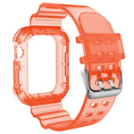 透明錶帶，適用於Apple Watch Series 8&7 45mm / SE 2&6&SE&5&4 44mm / 3&2&1 42mm（透明棕色），7 41mm / 6&SE&5&4 40mm / 3&2&1 38mm，7 45mm / 6&SE&5&4 44mm / 3&2&1 42mm