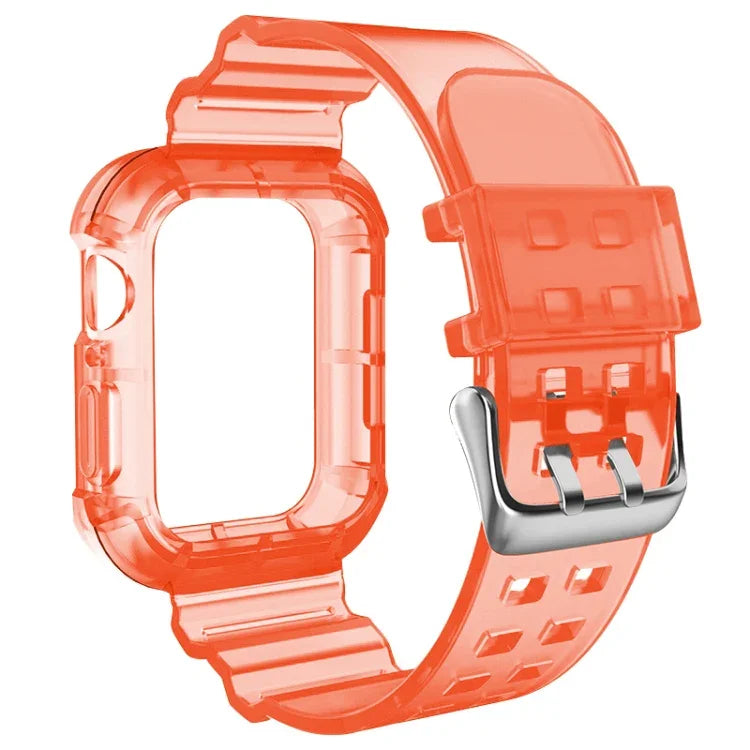 透明錶帶，適用於Apple Watch Series 8&7 45mm / SE 2&6&SE&5&4 44mm / 3&2&1 42mm（透明棕色），7 41mm / 6&SE&5&4 40mm / 3&2&1 38mm，7 45mm / 6&SE&5&4 44mm / 3&2&1 42mm