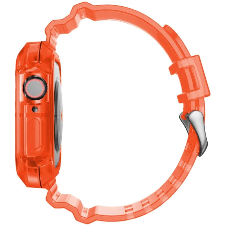 透明錶帶，適用於Apple Watch Series 8&7 45mm / SE 2&6&SE&5&4 44mm / 3&2&1 42mm（透明棕色），7 41mm / 6&SE&5&4 40mm / 3&2&1 38mm，7 45mm / 6&SE&5&4 44mm / 3&2&1 42mm