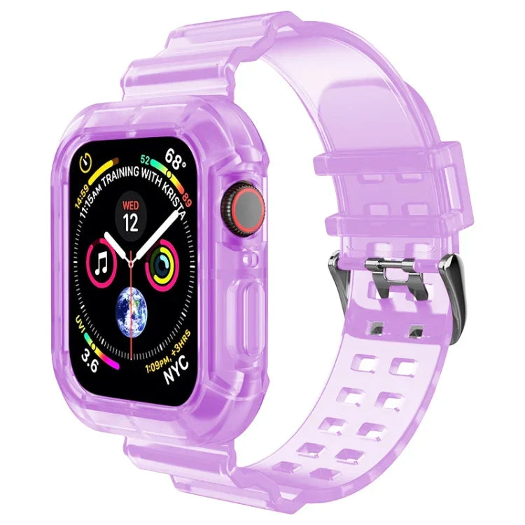透明錶帶，適用於Apple Watch Series 8&7 45mm / SE 2&6&SE&5&4 44mm / 3&2&1 42mm（透明棕色），7 41mm / 6&SE&5&4 40mm / 3&2&1 38mm，7 45mm / 6&SE&5&4 44mm / 3&2&1 42mm