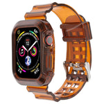 透明錶帶，適用於Apple Watch Series 8&7 45mm / SE 2&6&SE&5&4 44mm / 3&2&1 42mm（透明棕色），7 41mm / 6&SE&5&4 40mm / 3&2&1 38mm，7 45mm / 6&SE&5&4 44mm / 3&2&1 42mm