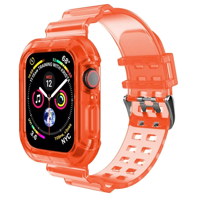 透明錶帶，適用於Apple Watch Series 8&7 45mm / SE 2&6&SE&5&4 44mm / 3&2&1 42mm（透明棕色），7 41mm / 6&SE&5&4 40mm / 3&2&1 38mm，7 45mm / 6&SE&5&4 44mm / 3&2&1 42mm