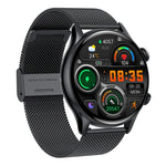 HK8Pro 1.36 吋 AMOLED 螢幕鋼帶智慧手錶，支援 NFC 功能／血氧監測，鋼帶（黑色）、鋼帶（金色）、鋼帶（銀色）