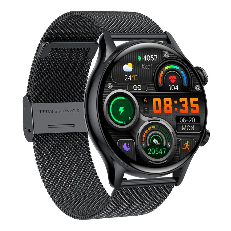 HK8Pro 1.36 吋 AMOLED 螢幕鋼帶智慧手錶，支援 NFC 功能／血氧監測，鋼帶（黑色）、鋼帶（金色）、鋼帶（銀色）