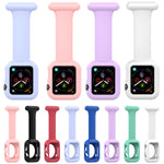 矽膠護士胸針錶帶保護殼，適用於 Apple Watch 系列，7 41mm / 6&SE&5&4 40mm / 3&2&1 38mm，7 45mm / 6&SE&5&4 44mm / 3&2&1 42mm
