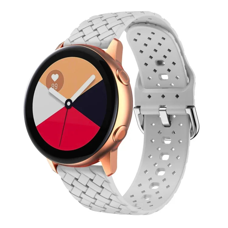 編織紋理矽膠錶帶，適用於 Samsung Galaxy Watch4 40/44mm，適用於 Samsung Galaxy Watch4 Classic 42/46mm