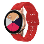 梅花鏤空矽膠錶帶，適用於 Samsung Galaxy Watch4 40/44mm，Samsung Galaxy Watch4 Classic 42/46mm