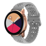 梅花鏤空矽膠錶帶，適用於 Samsung Galaxy Watch4 40/44mm，Samsung Galaxy Watch4 Classic 42/46mm