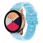 梅花鏤空矽膠錶帶，適用於 Samsung Galaxy Watch4 40/44mm，Samsung Galaxy Watch4 Classic 42/46mm