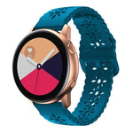 梅花鏤空矽膠錶帶，適用於 Samsung Galaxy Watch4 40/44mm，Samsung Galaxy Watch4 Classic 42/46mm