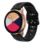 梅花鏤空矽膠錶帶，適用於 Samsung Galaxy Watch4 40/44mm，Samsung Galaxy Watch4 Classic 42/46mm