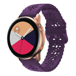 梅花鏤空矽膠錶帶，適用於 Samsung Galaxy Watch4 40/44mm，Samsung Galaxy Watch4 Classic 42/46mm