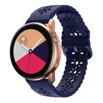 梅花鏤空矽膠錶帶，適用於 Samsung Galaxy Watch4 40/44mm，Samsung Galaxy Watch4 Classic 42/46mm