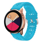 梅花鏤空矽膠錶帶，適用於 Samsung Galaxy Watch4 40/44mm，Samsung Galaxy Watch4 Classic 42/46mm