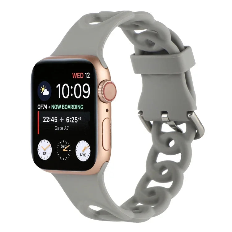 Hollow Silicone Watch Band For Apple Watch Series, 7 41mm / 6&SE&5&4 40mm / 3&2&1 38mm, 7 45mm / 6&SE&5&4 44mm / 3&2&1 42mm