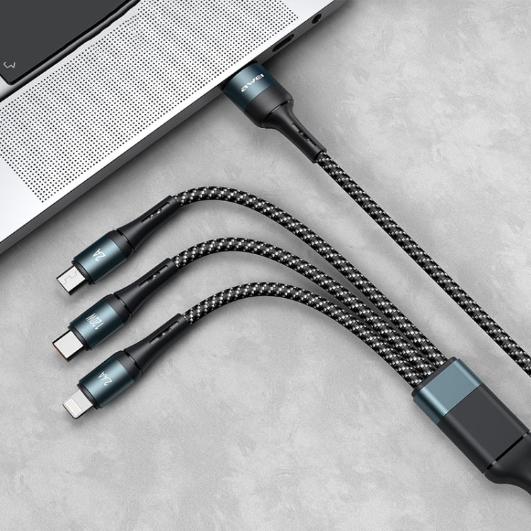awei CL-972 Type-C / USB-C + 8 Pin + Micro USB 三合一快充數據線，長度：1.2米