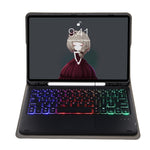 A07B-AS 羊皮筆槽觸控板藍牙鍵盤皮革平板保護套，適用於 iPad 9.7 2018&2017 / Pro 9.7 / Air 2，適用於 iPad 10.2 2021&2020&2019/Air 2019/Pro 10.5，適用於 iPad Air 11 2025 / 2024 / Air 2022&2020 / Pro 11 2021&2020&2018