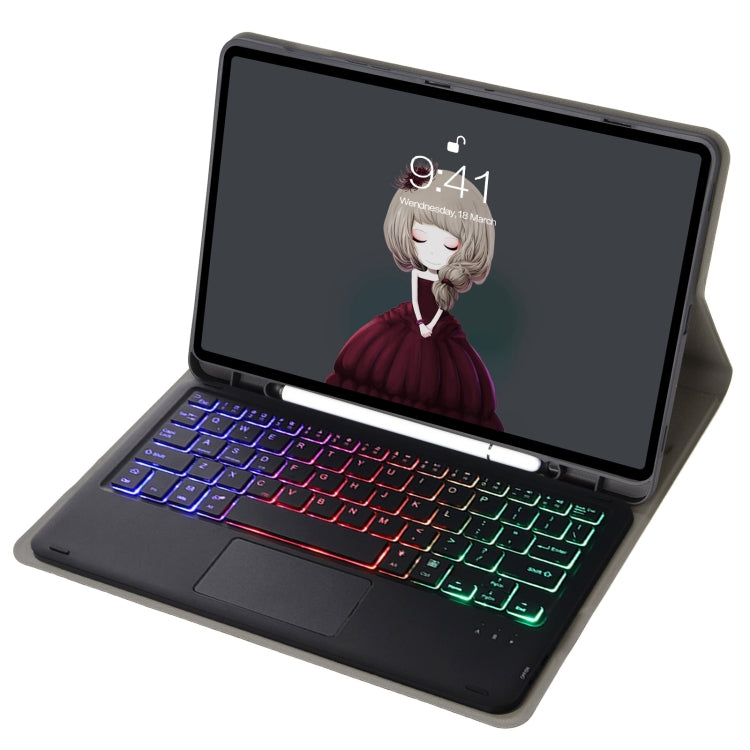 A07B-AS 羊皮筆槽觸控板藍牙鍵盤皮革平板保護套，適用於 iPad 9.7 2018&2017 / Pro 9.7 / Air 2，適用於 iPad 10.2 2021&2020&2019/Air 2019/Pro 10.5，適用於 iPad Air 11 2025 / 2024 / Air 2022&2020 / Pro 11 2021&2020&2018