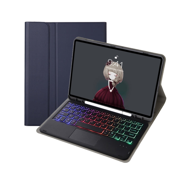 A07B-AS 羊皮筆槽觸控板藍牙鍵盤皮革平板保護套，適用於 iPad 9.7 2018&2017 / Pro 9.7 / Air 2，適用於 iPad 10.2 2021&2020&2019/Air 2019/Pro 10.5，適用於 iPad Air 11 2025 / 2024 / Air 2022&2020 / Pro 11 2021&2020&2018