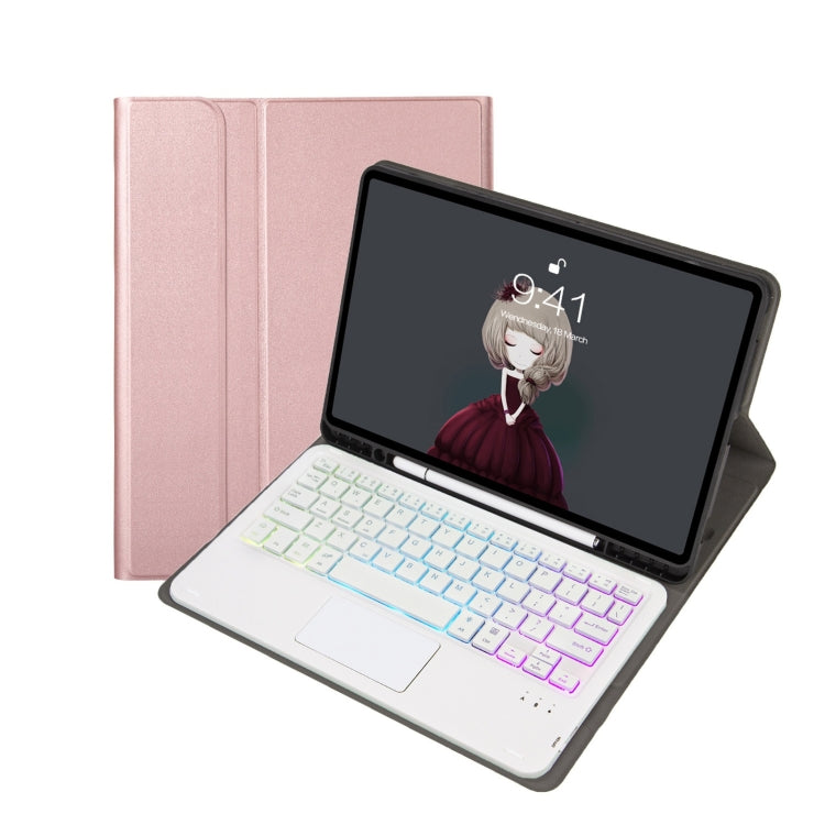 A07B-AS 羊皮筆槽觸控板藍牙鍵盤皮革平板保護套，適用於 iPad 9.7 2018&2017 / Pro 9.7 / Air 2，適用於 iPad 10.2 2021&2020&2019/Air 2019/Pro 10.5，適用於 iPad Air 11 2025 / 2024 / Air 2022&2020 / Pro 11 2021&2020&2018