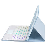T07B-AS 皮膚觸感筆槽觸控板藍牙鍵盤皮革平板保護套，適用於 iPad 9.7 2018&2017 / Pro 9.7 / Air 2，適用於 iPad 10.2 2021&2020&2019/Air 2019/Pro 10.5，適用於 iPad Air 11 2025 / 2024 / Pro 11 2021&2020&2018