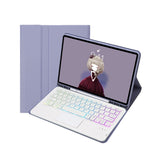 T07B-AS 皮膚觸感筆槽觸控板藍牙鍵盤皮革平板保護套，適用於 iPad 9.7 2018&2017 / Pro 9.7 / Air 2，適用於 iPad 10.2 2021&2020&2019/Air 2019/Pro 10.5，適用於 iPad Air 11 2025 / 2024 / Pro 11 2021&2020&2018