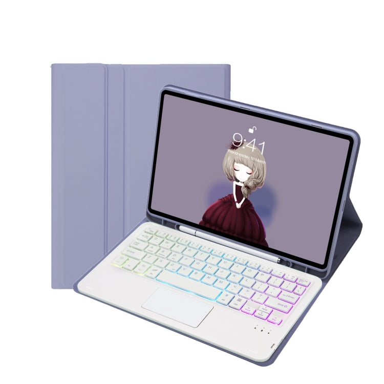 T07B-AS 皮膚觸感筆槽觸控板藍牙鍵盤皮革平板保護套，適用於 iPad 9.7 2018&2017 / Pro 9.7 / Air 2，適用於 iPad 10.2 2021&2020&2019/Air 2019/Pro 10.5，適用於 iPad Air 11 2025 / 2024 / Pro 11 2021&2020&2018
