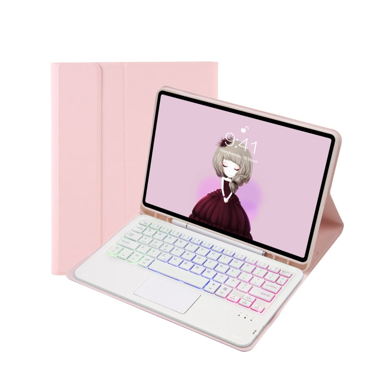 T07B-AS 皮膚觸感筆槽觸控板藍牙鍵盤皮革平板保護套，適用於 iPad 9.7 2018&2017 / Pro 9.7 / Air 2，適用於 iPad 10.2 2021&2020&2019/Air 2019/Pro 10.5，適用於 iPad Air 11 2025 / 2024 / Pro 11 2021&2020&2018