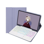 T07B-AS 皮膚觸感筆槽觸控板藍牙鍵盤皮革平板保護套，適用於 iPad 9.7 2018&2017 / Pro 9.7 / Air 2，適用於 iPad 10.2 2021&2020&2019/Air 2019/Pro 10.5，適用於 iPad Air 11 2025 / 2024 / Pro 11 2021&2020&2018