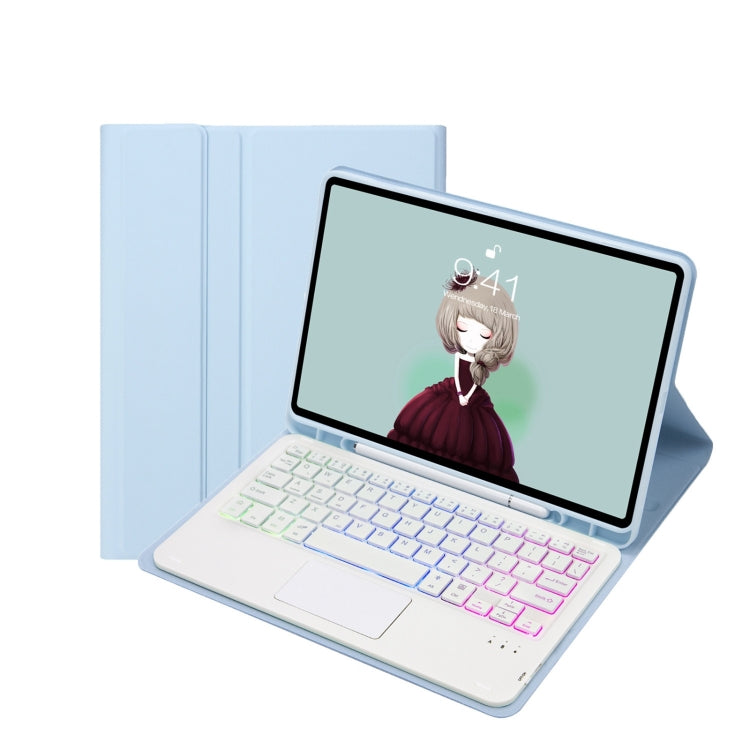 T07B-AS 皮膚觸感筆槽觸控板藍牙鍵盤皮革平板保護套，適用於 iPad 9.7 2018&2017 / Pro 9.7 / Air 2，適用於 iPad 10.2 2021&2020&2019/Air 2019/Pro 10.5，適用於 iPad Air 11 2025 / 2024 / Pro 11 2021&2020&2018