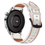 縫線真皮錶帶，適用於 Samsung Galaxy Watch 3 45mm，Huawei Watch GT 3 46mm
