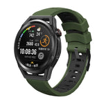 梯形三排孔矽膠錶帶，適用於 Samsung Galaxy Watch 4／Watch4 Classic，Samsung Galaxy Watch 42mm，Samsung Galaxy Watch 46mm，Samsung Galaxy Watch Active
