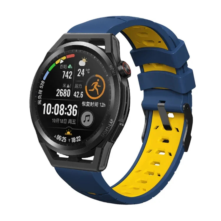 梯形三排孔矽膠錶帶，適用於 Samsung Galaxy Watch 4／Watch4 Classic，Samsung Galaxy Watch 42mm，Samsung Galaxy Watch 46mm，Samsung Galaxy Watch Active
