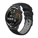 梯形三排孔矽膠錶帶，適用於 Samsung Galaxy Watch 4／Watch4 Classic，Samsung Galaxy Watch 42mm，Samsung Galaxy Watch 46mm，Samsung Galaxy Watch Active