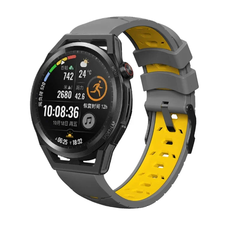 梯形三排孔矽膠錶帶，適用於 Samsung Galaxy Watch 4／Watch4 Classic，Samsung Galaxy Watch 42mm，Samsung Galaxy Watch 46mm，Samsung Galaxy Watch Active