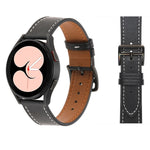 素色織紋皮革錶帶，適用於 Samsung Galaxy Watch4 40mm / 44mm