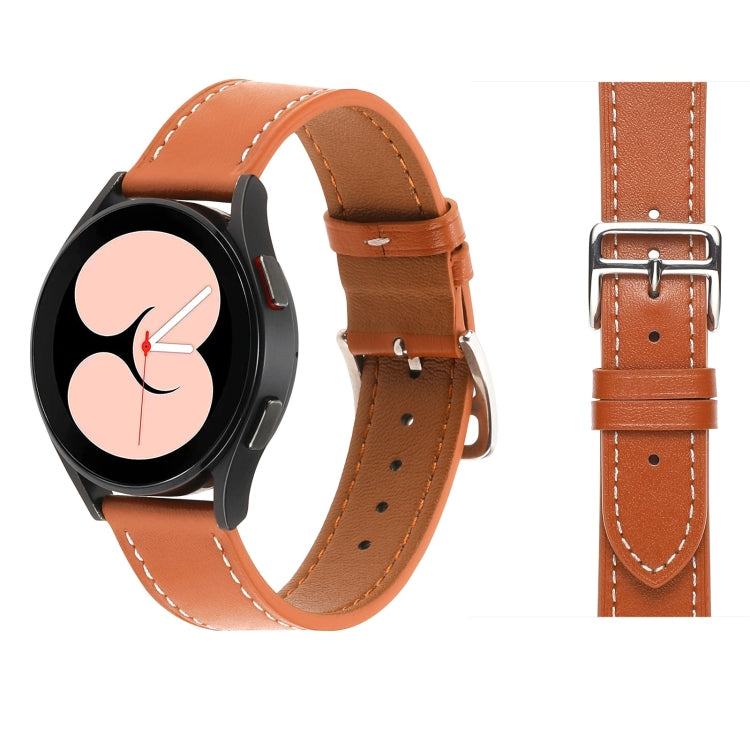 素色織紋皮革錶帶，適用於 Samsung Galaxy Watch4 40mm / 44mm